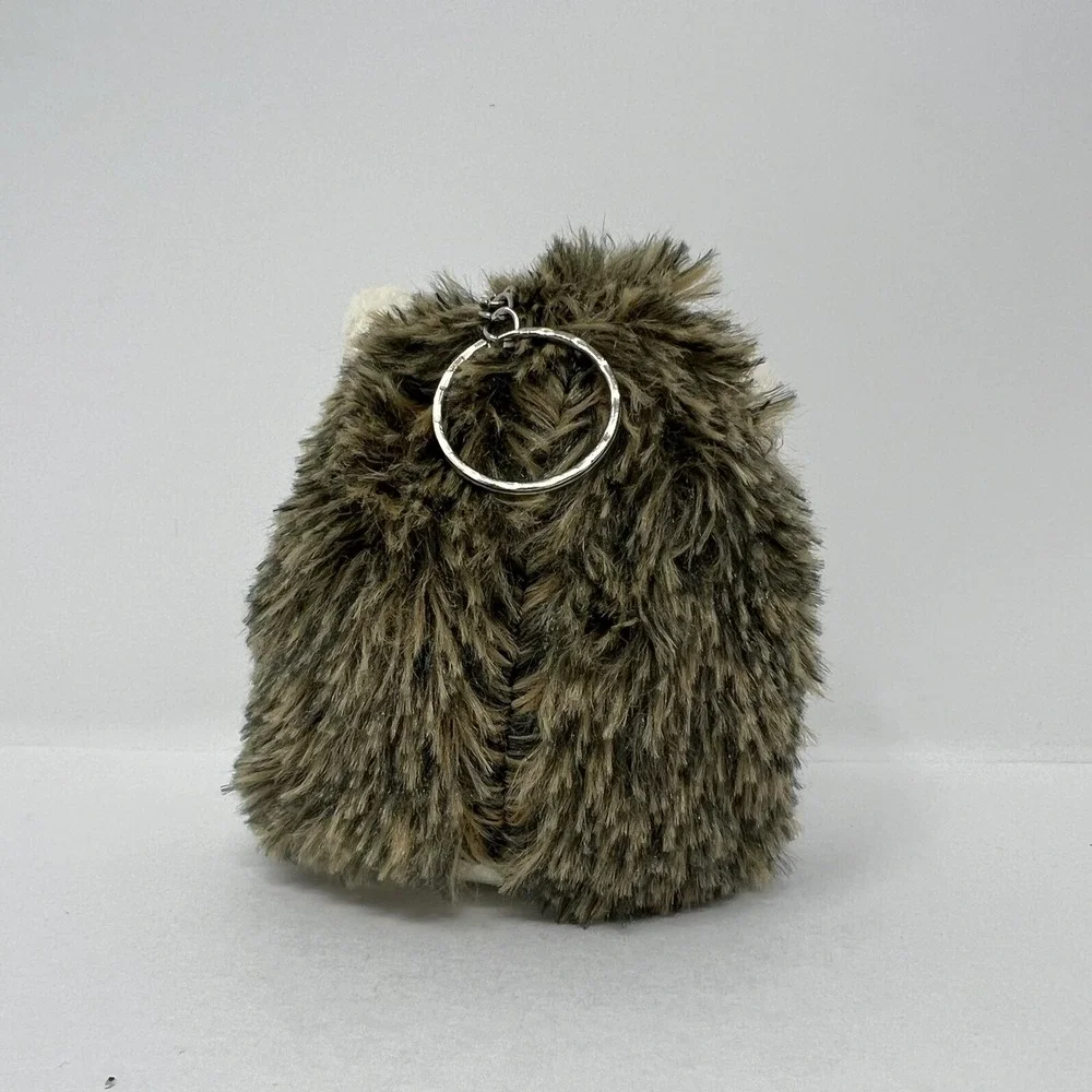 Keychain‎ Hedgehog Stuffed Animal Brown White Soft Plush 4 Inches.